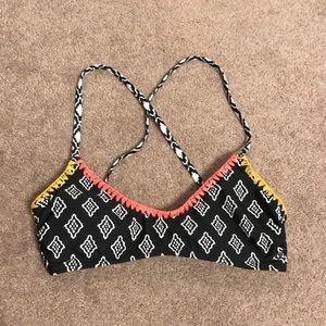 Black and multicolored bikini top